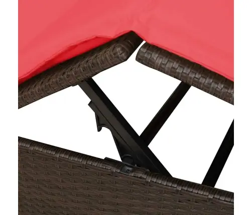 Dviejų Vietų Saulės Gultas Su Stogu Ruda 205 X 129 X 200 Cm