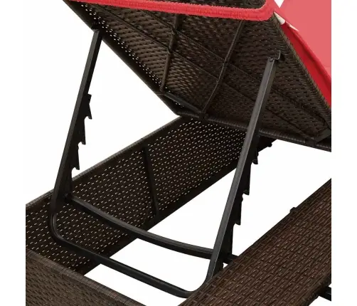 Dviejų Vietų Saulės Gultas Su Stogu Ruda 205 X 129 X 200 Cm