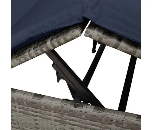 Dviejų Vietų Saulės Gultas Su Stogu Pilka 205 X 129 X 200 Cm
