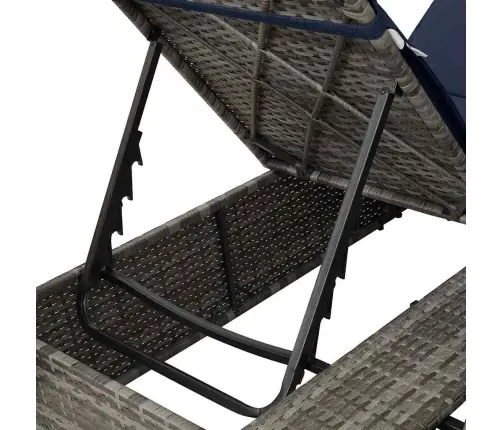 Dviejų Vietų Saulės Gultas Su Stogu Pilka 205 X 129 X 200 Cm