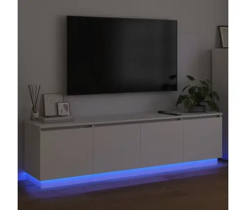 Led-Valgustusega Tv-Kapp Valge 180 X 38 X 49 Cm Tehispuit