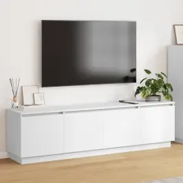 Led-Valgustusega Tv-Kapp Valge 180 X 38 X 49 Cm Tehispuit