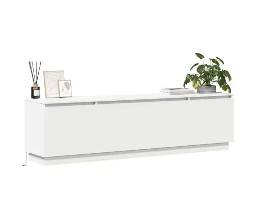 Led-Valgustusega Tv-Kapp Valge 180 X 38 X 49 Cm Tehispuit