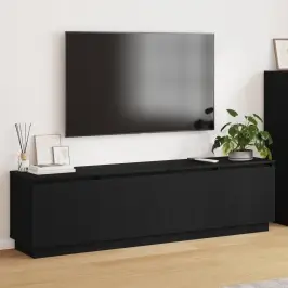 Televizora Skapīša Ar Led Melns Ozolkoks 180 X 38 X 49 Cm Vidaxl