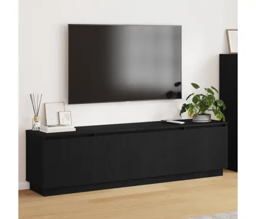 Televizora Skapītis Ar Led Melns Ozols 180X38X49 Cm Inženierijas Koks Vidaxl