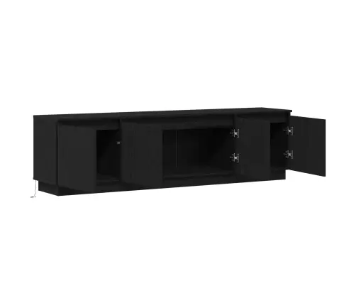 Televizora Skapītis Ar Led Melns Ozols 180X38X49 Cm Inženierijas Koks Vidaxl