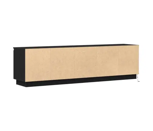 Televizora Skapītis Ar Led Melns Ozols 180X38X49 Cm Inženierijas Koks Vidaxl