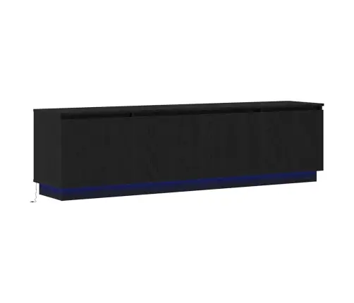 Televizoriaus Staliukas Su Led Juoda Ąžuolo 180 X 38 X 49 Cm