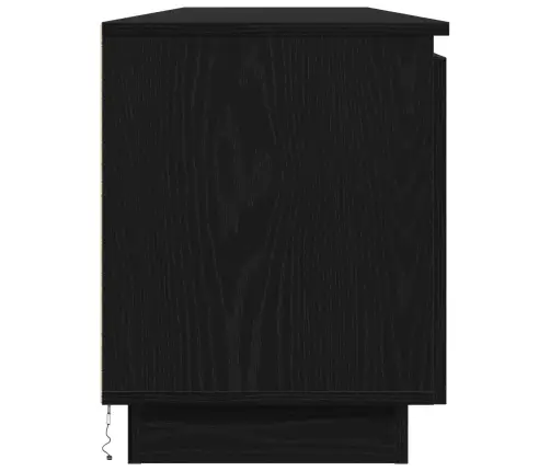 Televizora Skapītis Ar Led Melns Ozols 180X38X49 Cm Inženierijas Koks Vidaxl