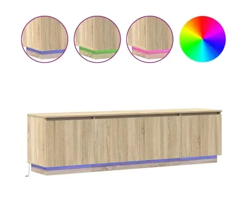 Televizoriaus Staliukas Su Led Sonoma Ąžuolas 180 X 38 X 49 Cm