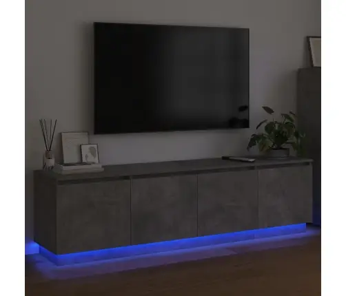 Tv Skapis Ar Led Betona Pelēku 180X38X49 Cm Inženierijas Koks Vidaxl