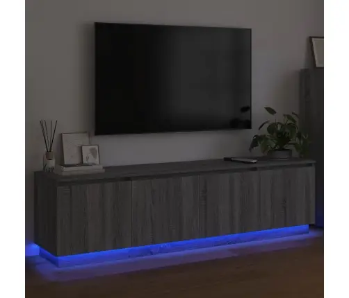 Tv Skapjis Ar Led Pelēks Sonoma 180X38X49 Cm Inženierijas Koks Vidaxl