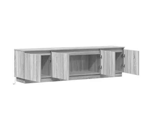 Tv Skapjis Ar Led Pelēks Sonoma 180X38X49 Cm Inženierijas Koks Vidaxl