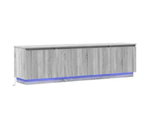 Tv Skapjis Ar Led Pelēks Sonoma 180X38X49 Cm Inženierijas Koks Vidaxl