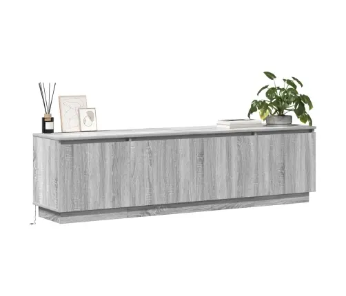 Tv Skapjis Ar Led Pelēks Sonoma 180X38X49 Cm Inženierijas Koks Vidaxl