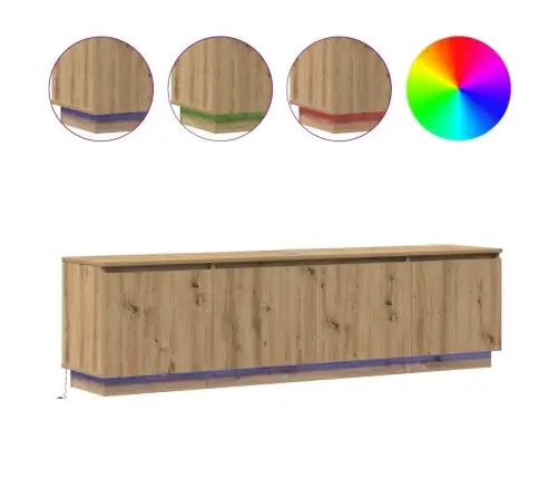 Led-Valgustusega Tv-Kapp Käsitöötamm 180 X 38 X 49 Cm Tehispuit