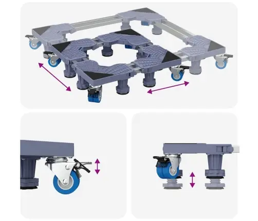 Veļas Mašīnas Bāze Ar Riteņiem Regulējama 350 Kg Vidaxl