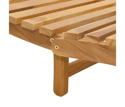 Sauļošanās Krēsls Brūna 184 X 55 X 59 Cm Ciets Tekša Koks Vidaxl