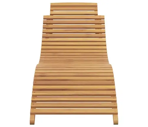 Sauļošanās Krēsls Brūna 184 X 55 X 59 Cm Ciets Tekša Koks Vidaxl