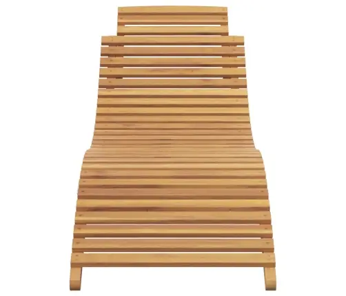 Sauļošanās Krēsls Brūna 184 X 55 X 59 Cm Ciets Tekša Koks Vidaxl