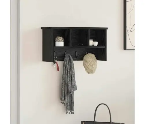 Sienas Pakaramais Melns Ozols 50 X 16 X 26 Cm Inženierijas Koks Vidaxl