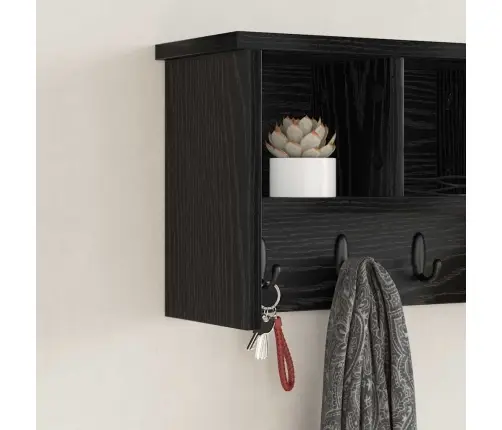 Sienas Pakaramais Melns Ozols 50 X 16 X 26 Cm Inženierijas Koks Vidaxl