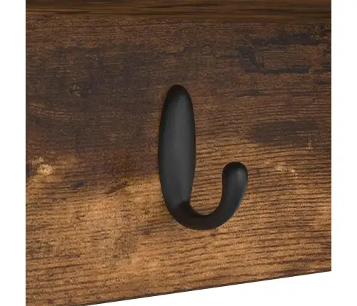 Sienas Pakaramais Ar Plauktu Dūmakaina Ozolkoka 75 X 16 X 26 Cm Vidaxl