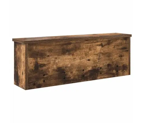 Sienas Pakaramais Ar Plauktu Dūmakaina Ozolkoka 75 X 16 X 26 Cm Vidaxl