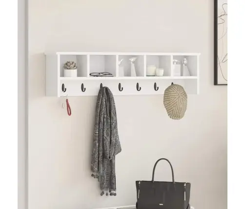 Sienas Pakaramais Balts 100 X 16 X 26 Cm Inženierijas Koks Vidaxl