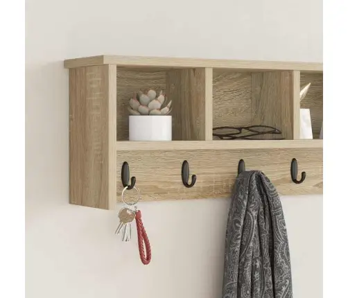 Sienas Pakaramais Ar Plauktu Sonomas Ozola 100 X 16 X 26 Cm Vidaxl