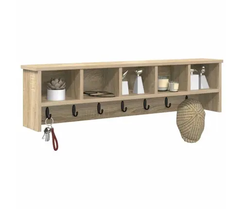 Sienas Pakaramais Ar Plauktu Sonomas Ozola 100 X 16 X 26 Cm Vidaxl