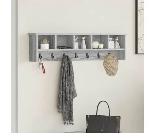 Sienas Pakaramais Pelēka Sonomas Ozola 100 X 16 X 26 Cm Vidaxl
