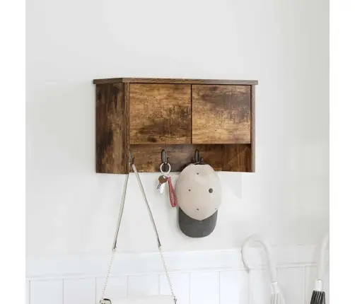 Sienas Pakaramais Ar Plauktu Dūmakaina Ozolkoka 50 X 20 X 30 Cm Vidaxl Sienas Pakaramais Ar Plauktu Dūmakaina Ozolkoka 50 X 20 X 30 Cm Vidaxl