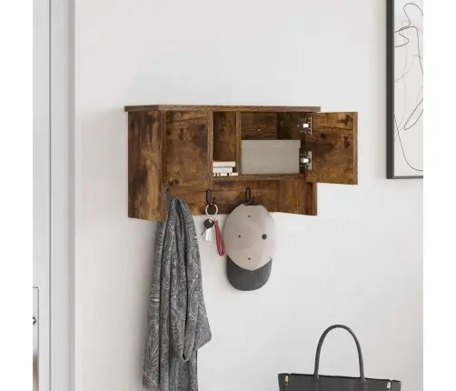 Sienas Pakaramais Ar Plauktu Dūmakaina Ozolkoka 50 X 20 X 30 Cm Vidaxl Sienas Pakaramais Ar Plauktu Dūmakaina Ozolkoka 50 X 20 X 30 Cm Vidaxl