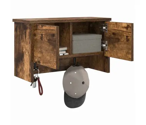 Sienas Pakaramais Ar Plauktu Dūmakaina Ozolkoka 50 X 20 X 30 Cm Vidaxl Sienas Pakaramais Ar Plauktu Dūmakaina Ozolkoka 50 X 20 X 30 Cm Vidaxl