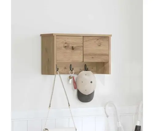 Sienas Pakaramais Ar Plauktu Amatnieku Ozola 50 X 20 X 30 Cm Vidaxl