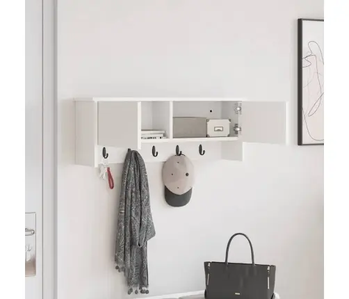 Sienas Pakaramais Balts 80 X 20 X 30 Cm Inženierijas Koks Vidaxl