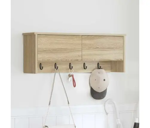 Sienas Pakaramais Ar Plauktu Sonomas Ozola 80 X 20 X 30 Cm Vidaxl