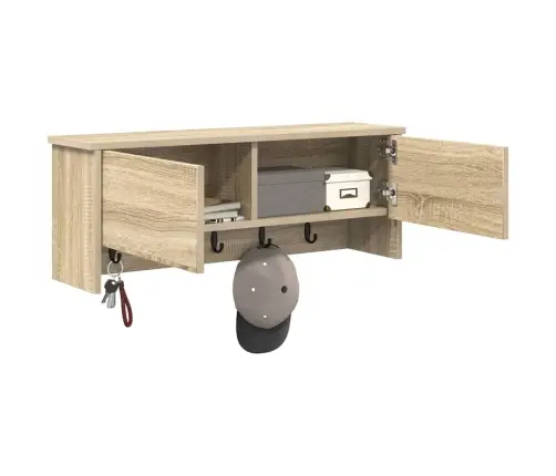 Sienas Pakaramais Ar Plauktu Sonomas Ozola 80 X 20 X 30 Cm Vidaxl