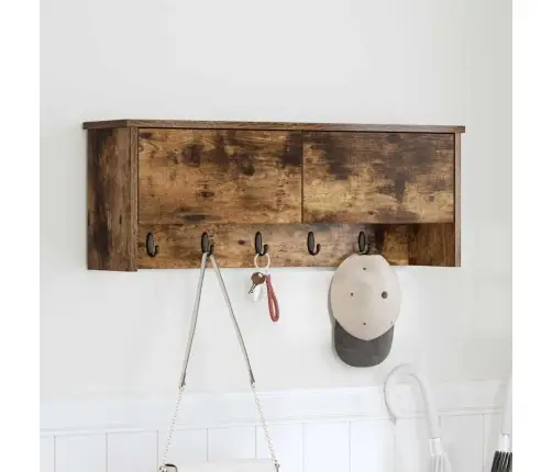 Prikabinamas Paltas Su Lentyna Dūminio Ąžuolo 80 X 20 X 30 Cm