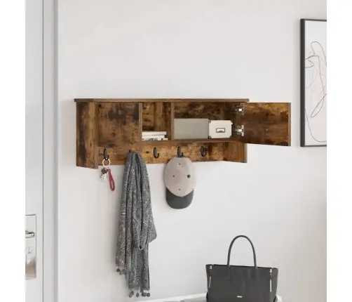 Prikabinamas Paltas Su Lentyna Dūminio Ąžuolo 80 X 20 X 30 Cm