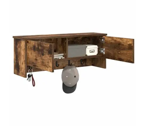 Prikabinamas Paltas Su Lentyna Dūminio Ąžuolo 80 X 20 X 30 Cm