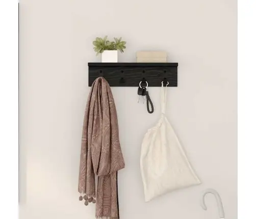 Prikabinamas Paltas Su Lentyna Juoda Ąžuolo 40 X 10.5 X 10.5 Cm