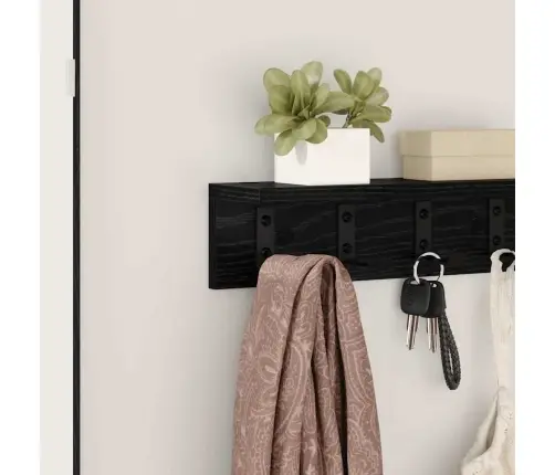 Prikabinamas Paltas Su Lentyna Juoda Ąžuolo 40 X 10.5 X 10.5 Cm