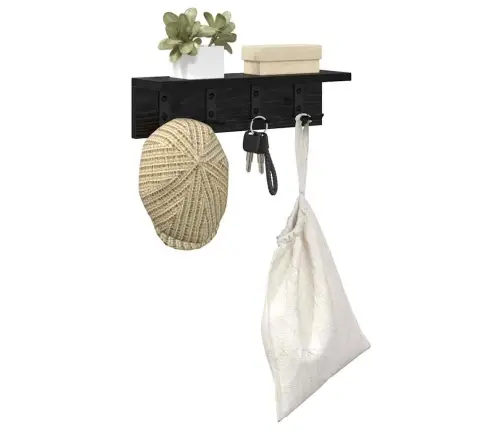 Prikabinamas Paltas Su Lentyna Juoda Ąžuolo 40 X 10.5 X 10.5 Cm