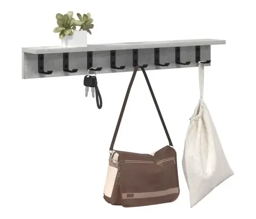 Sienas Pakaramais Ar Plauktu Betona Pelēka 80 X 10.5 X 10.5 Cm Vidaxl