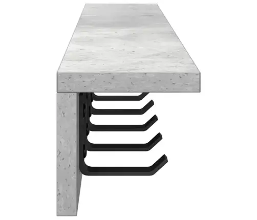 Sienas Pakaramais Ar Plauktu Betona Pelēka 80 X 10.5 X 10.5 Cm Vidaxl