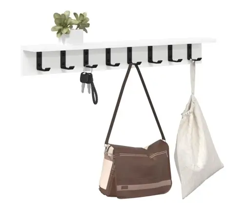 Sienas Pakaramais Balts 100 X 10.5 X 10.5 Cm Inženierijas Koks Vidaxl