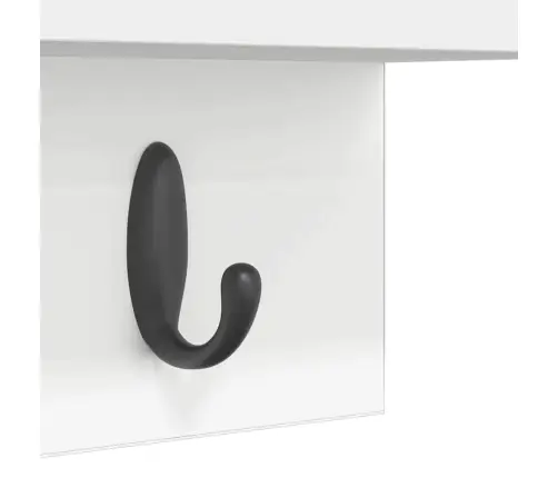 Sienas Pakaramais Balts 40 X 10.5 X 18 Cm Inženierijas Koks Vidaxl