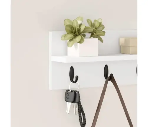 Sienas Pakaramais Balts 40 X 10.5 X 18 Cm Inženierijas Koks Vidaxl